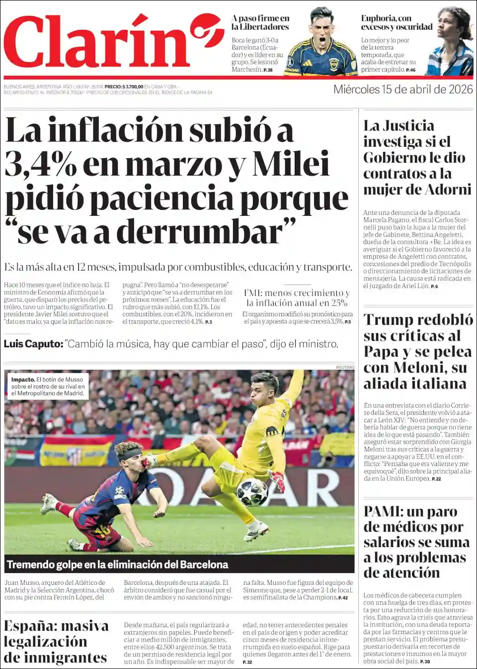 Evolucion Streaming | RADIO ESPERANZA DIGITAL - Tapa del diario Clarin