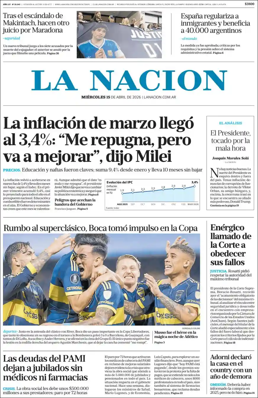 Evolucion Streaming | RADIO ESPERANZA DIGITAL - Tapa del diario Nacion