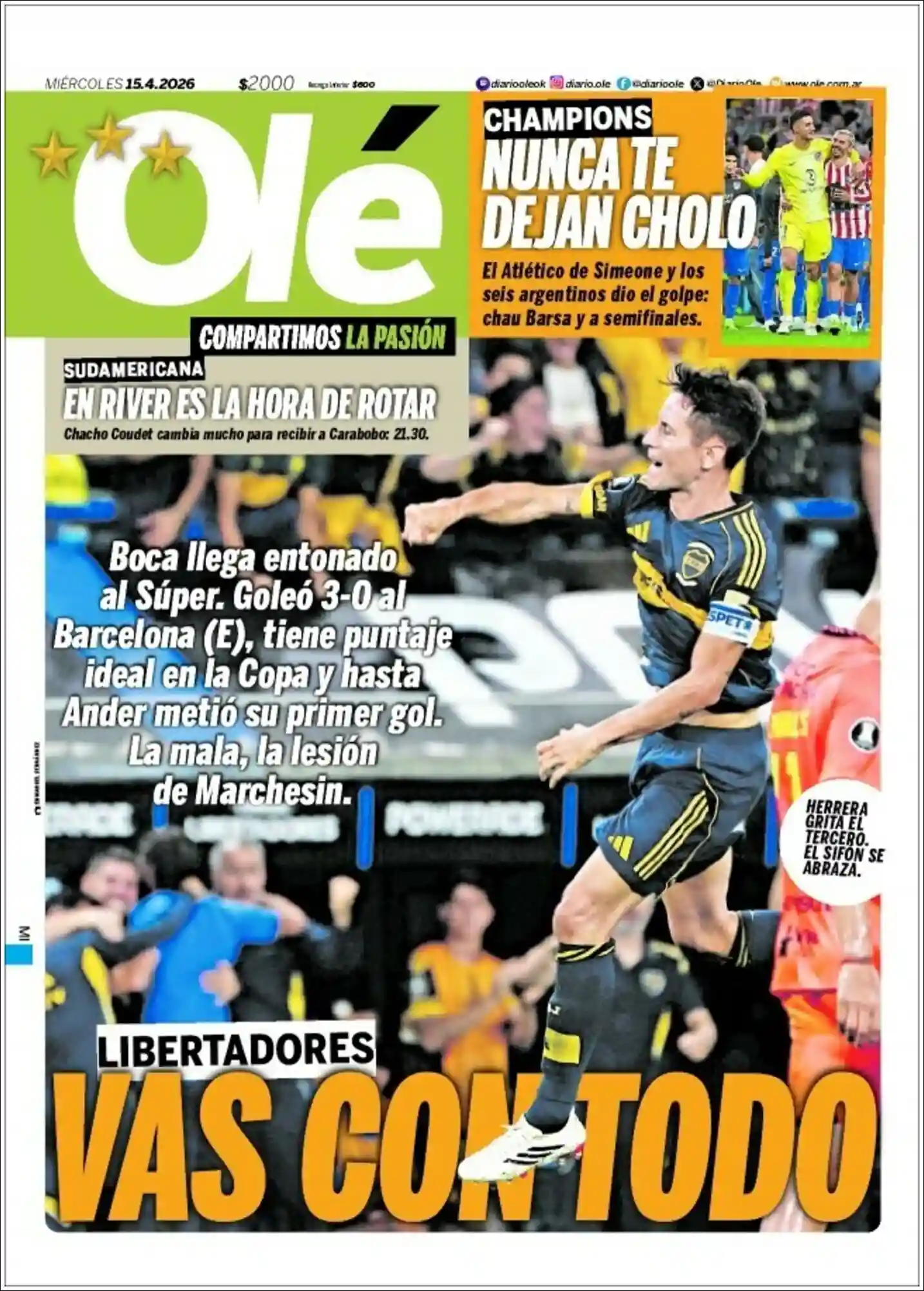 Evolucion Streaming | RADIO ESPERANZA DIGITAL - Tapa del diario Ole