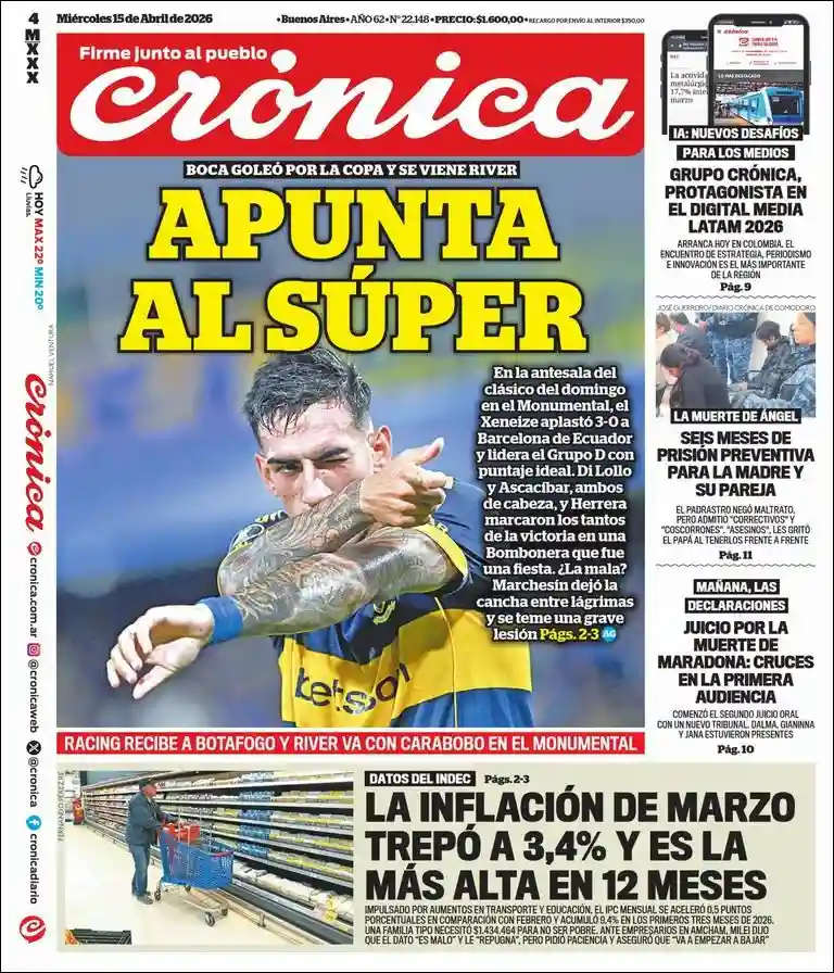 Evolucion Streaming | RADIO ESPERANZA DIGITAL - Tapa del diario Crónica